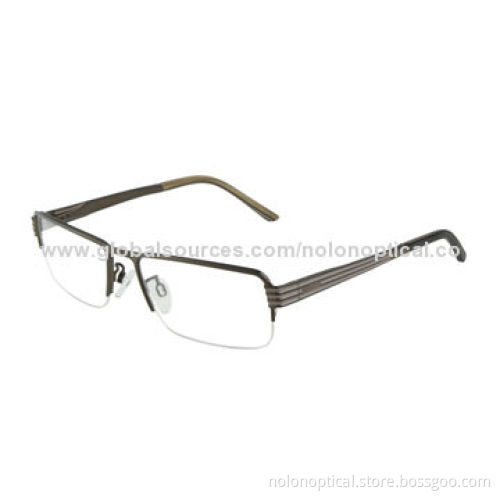 High quality titanium half-rimless eyeglass frames, logo can be printed